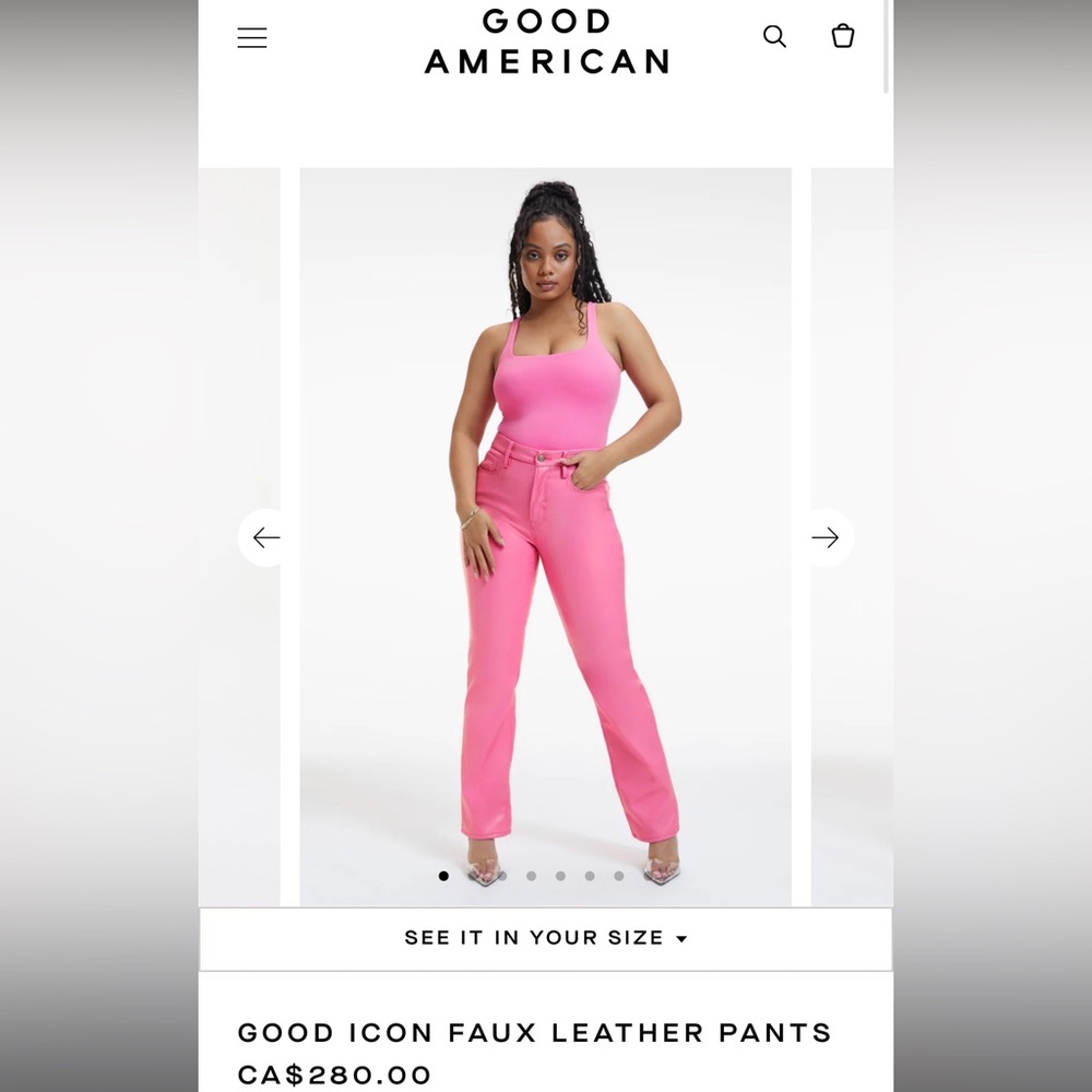 GOOD AMERICAN ICON FAUX LEATHER PANTS - Picture 7 of 8